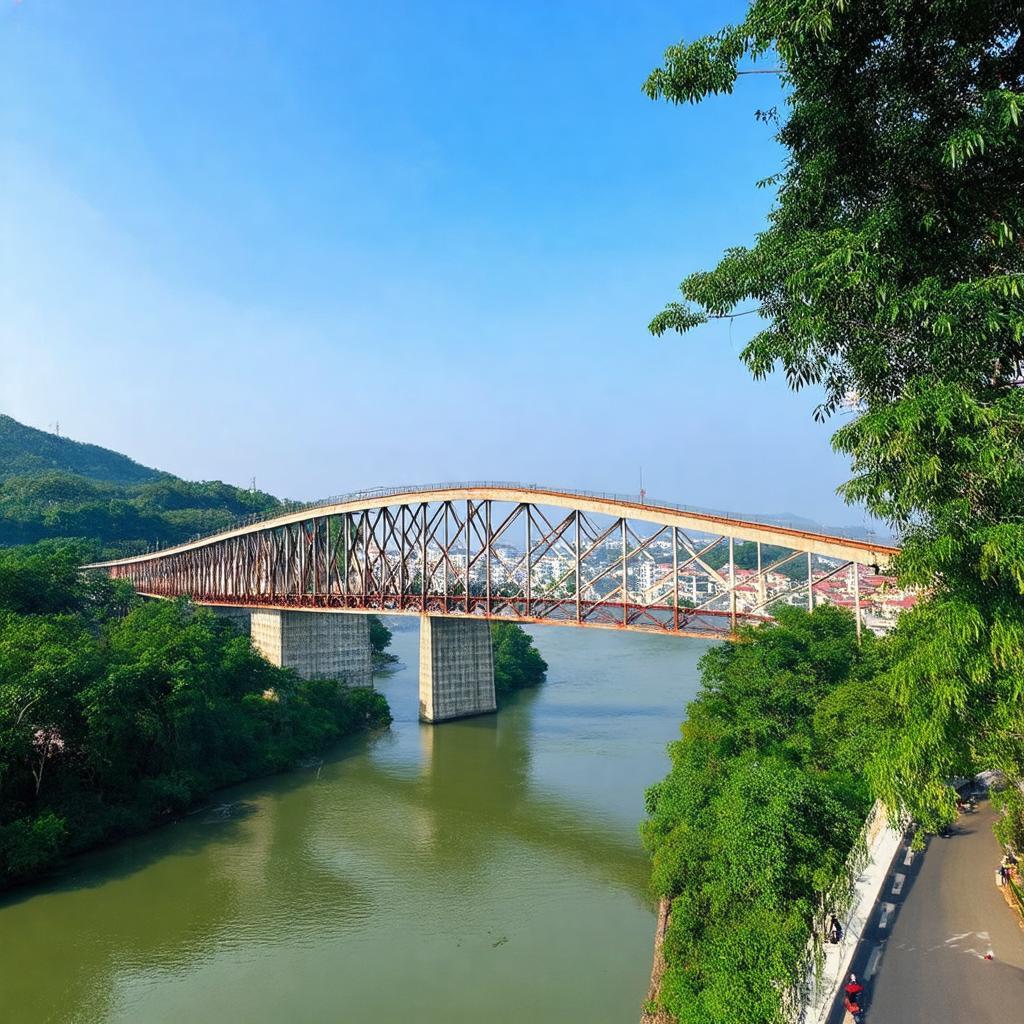 Hinh anh toan canh cau tien chau o phuong tien chau phuc yen vinh phuc